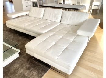 Arradementi Leather And Chrome Sectional Sofa
