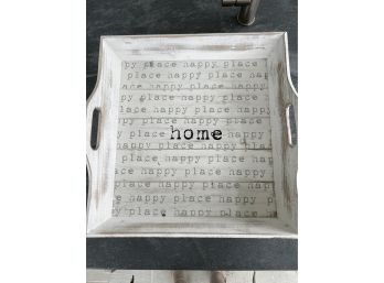 Home Happy Place Wood Distressed Tray