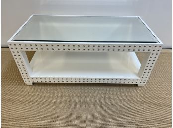 White  Studded Lacquer Coffee Table