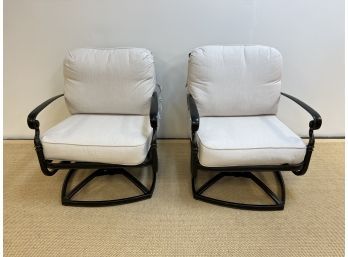 2 Gensun Outdoor Chairs With Sunbrella Fabric Cushions