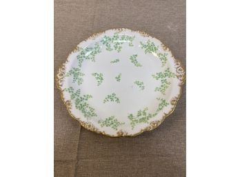 Limoges Green And White Plate