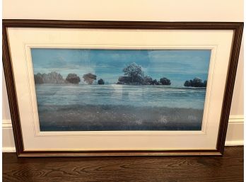 Curtis Wilson Cost Print 1987 Farm Landscape Framed And Matted
