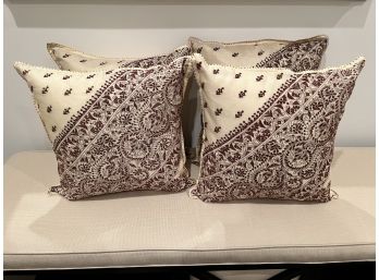 Set Of 4 Silk Embroidered Pillows