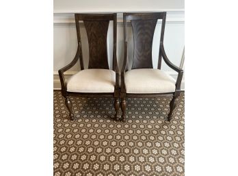 Pair Of Wood And Fabric Chairs