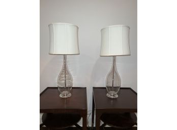 Pair Of Modern Glass Lamps