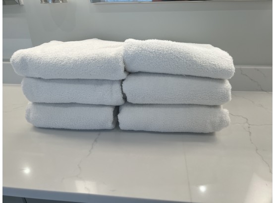 Set Of 6 Hotel White Large Towels