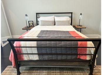 Metal Queen Size Bed  Includes Mattress And Boxspring