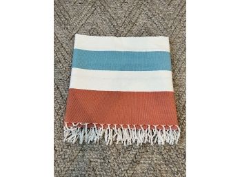 Striped Throw Blanket Orange And Blue