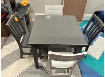 Grey Childrens Table With 4 Chairs (2 White 2 Grey)