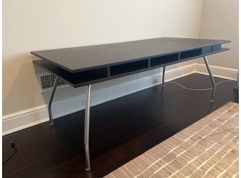 Large Black Desk With Metal Legs