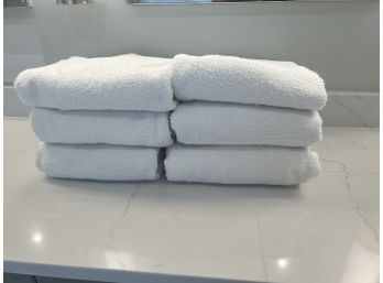 Set Of 6 Hotel White Large Towels
