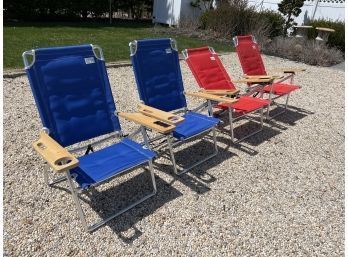 Set Of 4  Sol- Lay Beach Chairs