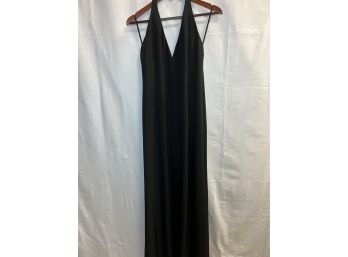 Armani Women's Long Black Crepe Halter Gown