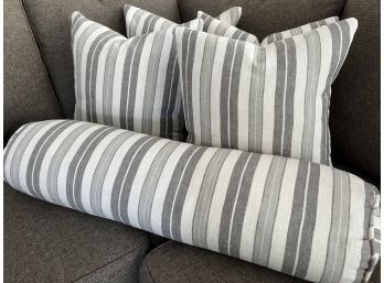 Lot Of 5 Grey And White Accent Pillows