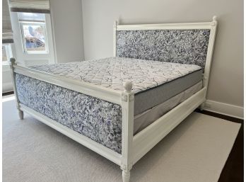 King Size Upholstered Bed With Sealy Mattress And Box Spring