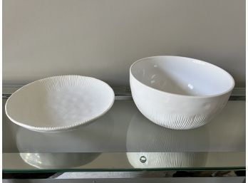 Set Of White Laguna Decorative Stoneware Bowls