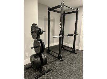 Rogue Fitness Monster Lite Squat Rack Includes Bar AND Weights With Rack