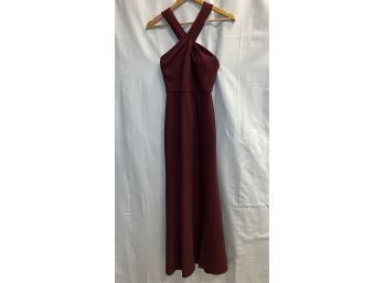Jenny Yoo Full Length Maroon Dress Size 0