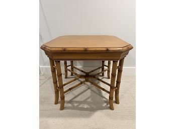 Bamboo Style Square Side Table
