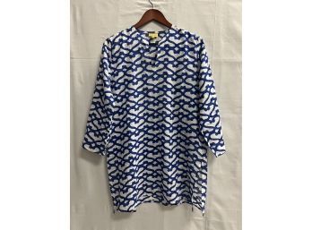 Roberta Roller Rabbit Blue And White Blouse