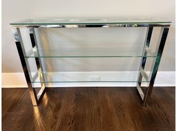 Chrome And Glass 3-tiered Shelf