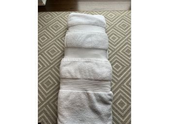 Set Of 3 White Ralph Lauren Bath Towels