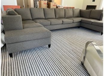 Custom Made Large Upholstered Sectional Sofa