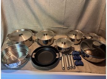 Large Lot Of Cristel Cookware Stainless Steel & Nonstick