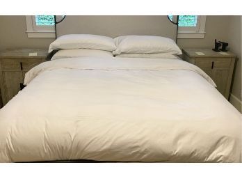 Sferra King Linens Duvet Cover Sheets And Pillow Cases White On White