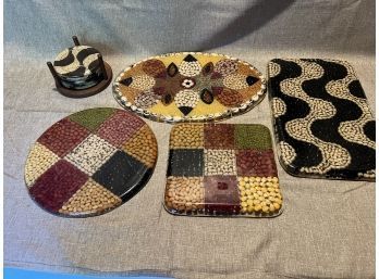 Vintage Acrylic Bean Trivets And Coasters