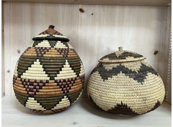 Two African Zulu  Woven Baskets