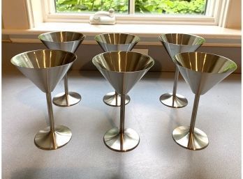 Set Of 6 Endurance Stainless Steel Martini Glasses