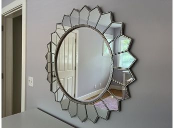 Antiqued Silver Finish Starburst Mirror