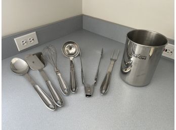 Set Of All Clad Cooking Utensils With Holder Cannister