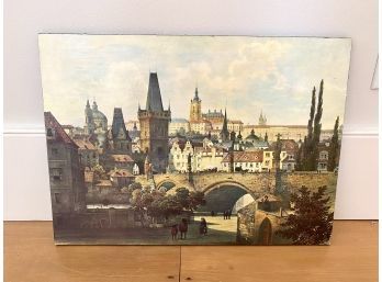 A View Of Prague Print On Board