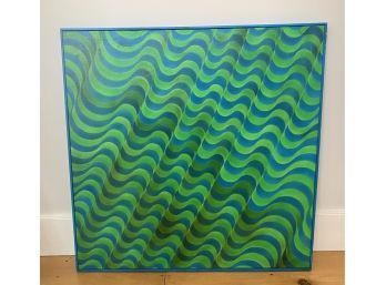 Modern Green & Blue Wave Art