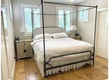 Gorgeous King Canopy Bed With Mattress & Boxspring
