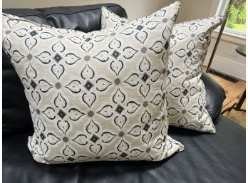 Set Of Two Geometric Pattern Decorative Cushions