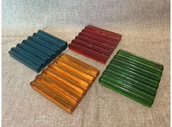 Set Of Four Colorful Acrylic Coasters