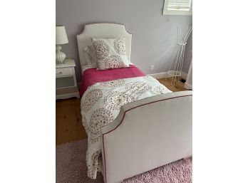 Custom Made Twin Upholstered Bed With John Robshaw Linens