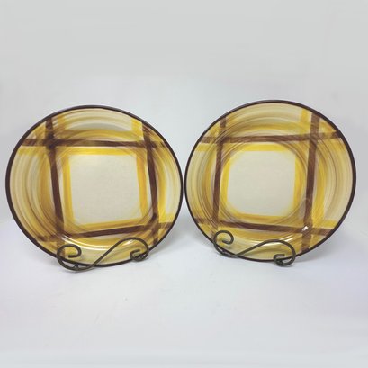 Set Of 2 Vintage Vernonware Hand Painted Plates