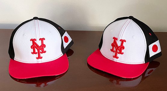 Pair Of Japan Themed NY Mets Baseball Caps - From Their Japanese