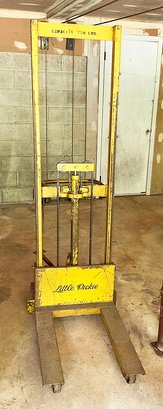 Manual Pallet Stacker / Lifter - Up To 46' Lift  - 750LB Capacity - In Good Working Condition