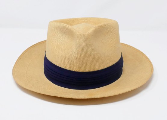 Vintage Pilgrim Panama Hand Woven Straw Hat - Size 7 1/8