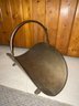 Vintage Fireplace Log Holder And Antique Leather Bellows