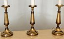 Set Of 3 Brass Finish Table Lamps
