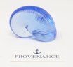 Baccarat Crystal Nautilus Sculpture / Paperweight - In Cornflower Blue - Never Used In Box