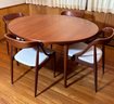 Vintage Danish Modern Johannes Andersen Teak Dining Table For MM Moreddi - W/ 2 Extension Leaves