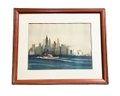 Vintage Original Watercolor Painting Of The New York City Skyline