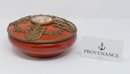 Antique French Porcelain And Bronze Ormolu Powder Bowl - Painted Cameo